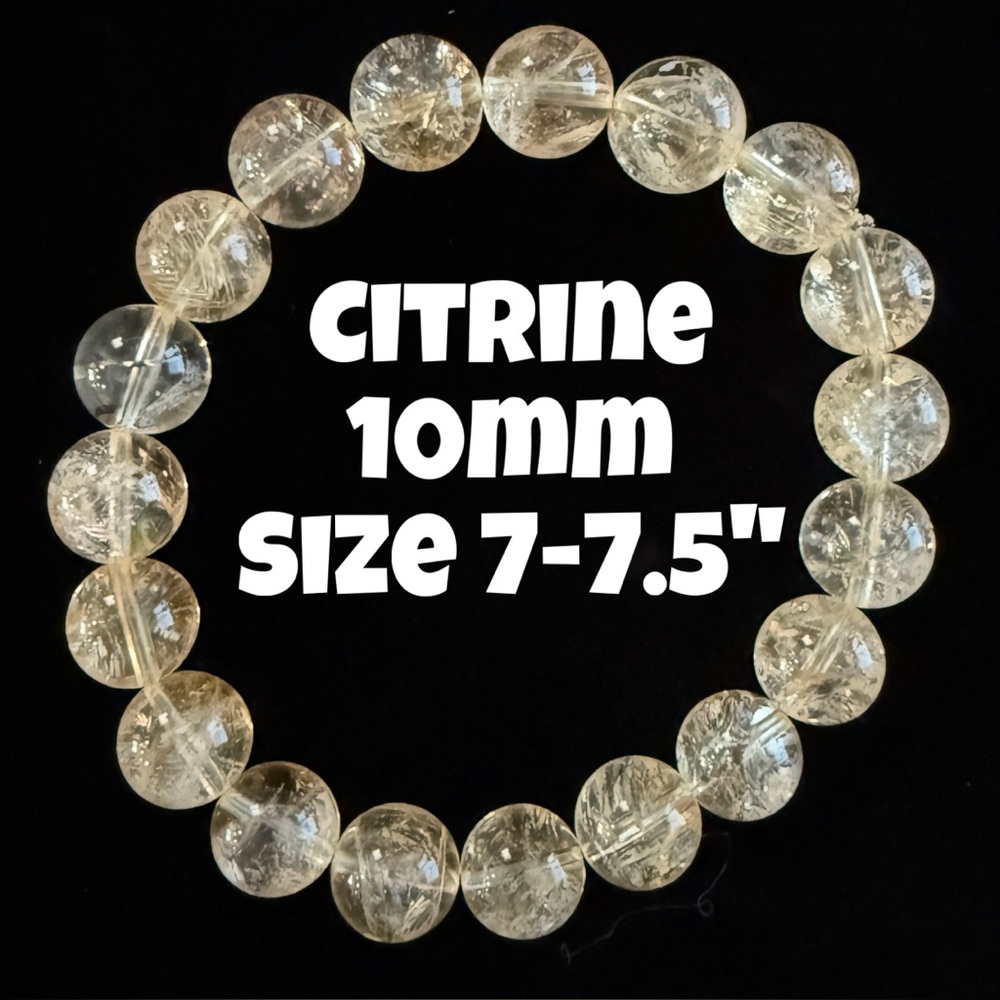 Authentic Citrine 10mm Beaded Stretchy Bracelet‎ by Bombshell Beads
